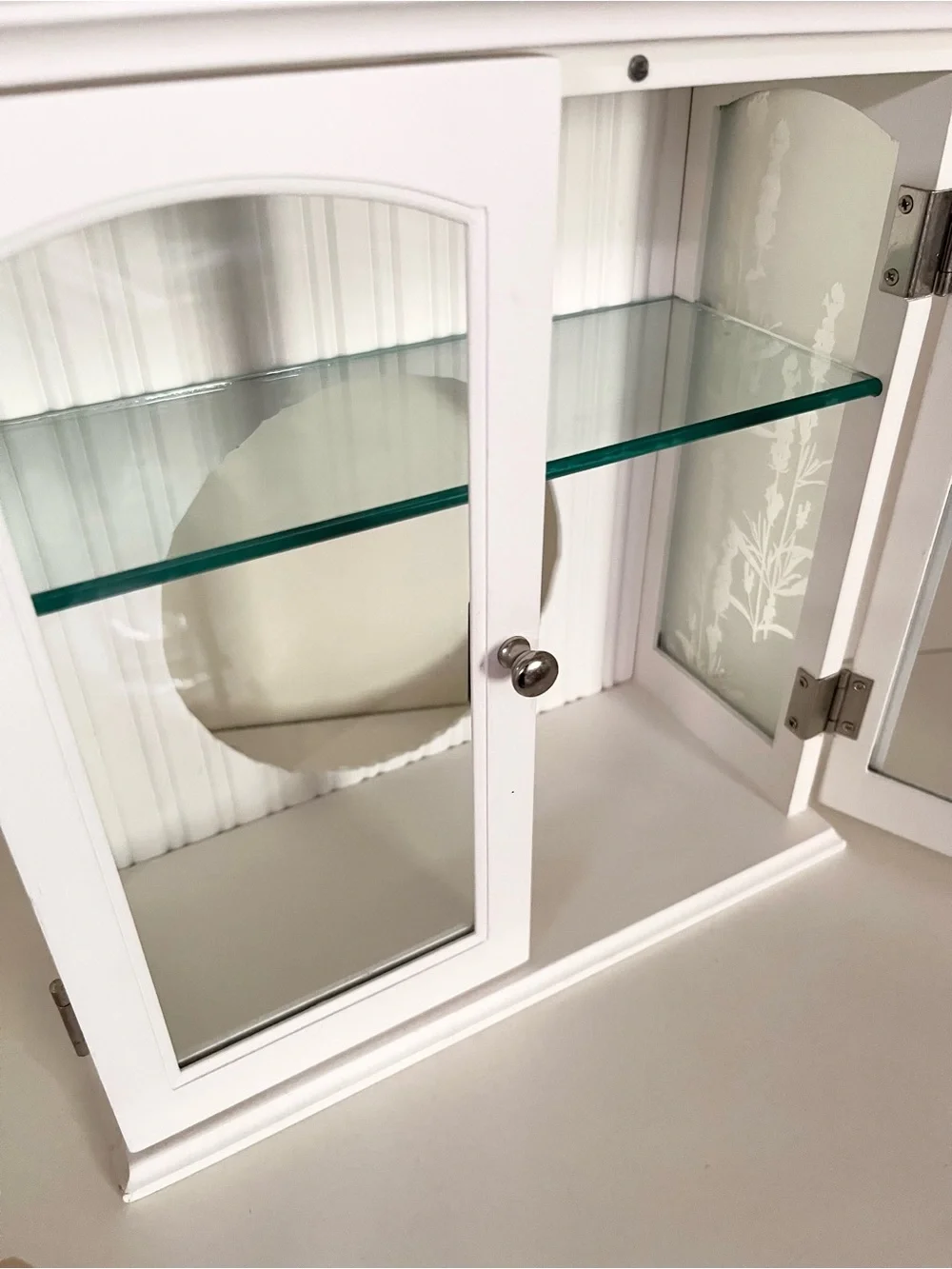 Glass wood cabinet